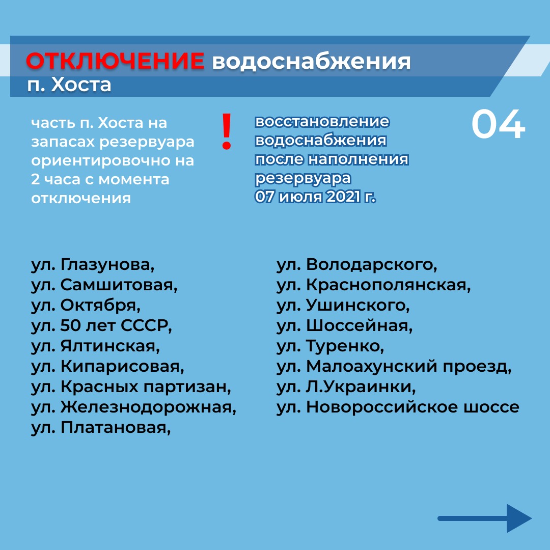 Список улиц Сочи, которые попадут под отключение воды 6 июля | 02.07.2021 |  Сочи - БезФормата