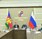 В Сочи министр МЧС России Александр Куренков и губернатор Краснодарского края Вениамин Кондратьев обсудили подготовку к прохождению в регионе паводкоопасного периода